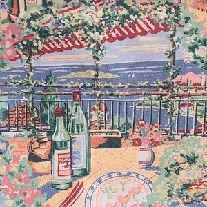 Vintage French Countryside Fabric Cotton Colorful Western Textiles 54” x 60”